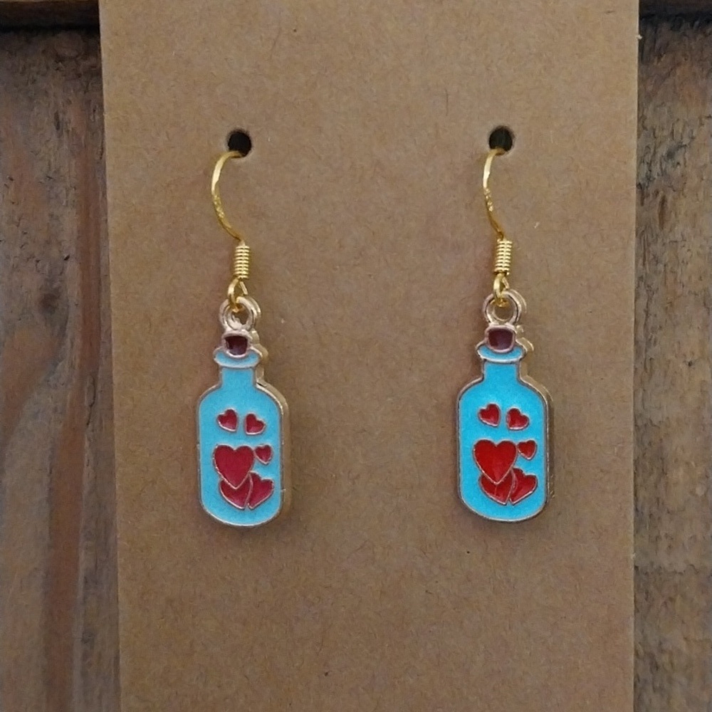 Valentine's Day Jar of Hearts Earrings
